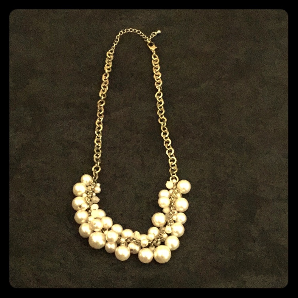 Hermene’s Boutique Faux Pearl Cluster Necklace